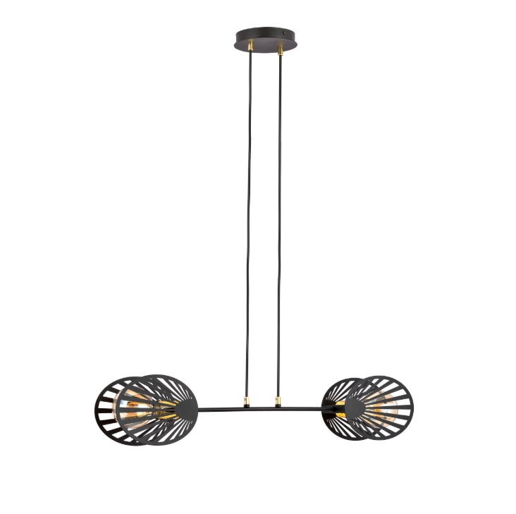 Czarna lampa wisząca Playa 2 - ażurowe klosze