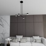 Czarna lampa wisząca do salonu Modus 4 - nowoczesna