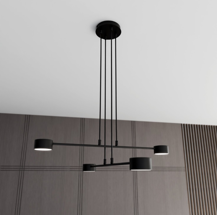Czarna lampa wisząca do salonu Modus 4