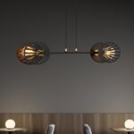 Czarna lampa wisząca nad stół Playa 2 - ażurowe klosze
