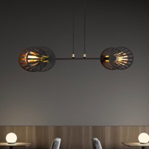 Czarna lampa wisząca nad stół Playa 2 - ażurowe klosze
