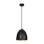 Czarna lampa wisząca nad wyspę Lenox - złote wnętrze