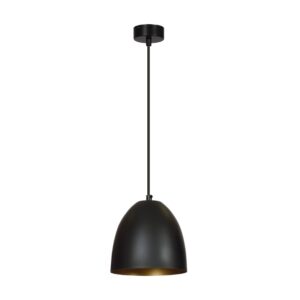 Czarna lampa wisząca nad wyspę Lenox - złote wnętrze