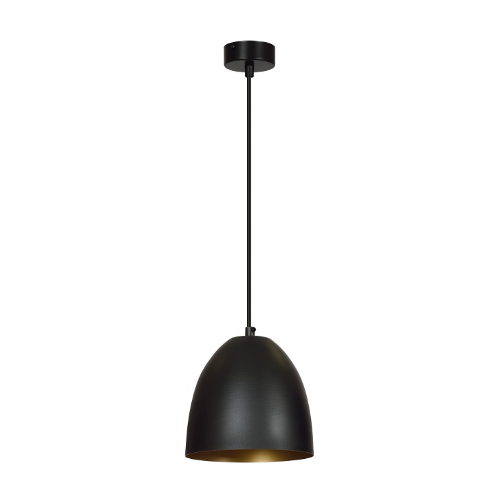 Czarna lampa wisząca nad wyspę Lenox - złote wnętrze