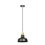 Czarna lampa wisząca nad wyspę kuchenną Ibor