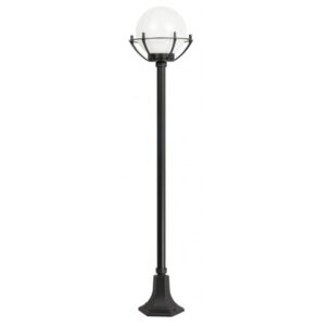 Czarna latarnia ogrodowa Kula z koszykiem IP43 - 152 cm