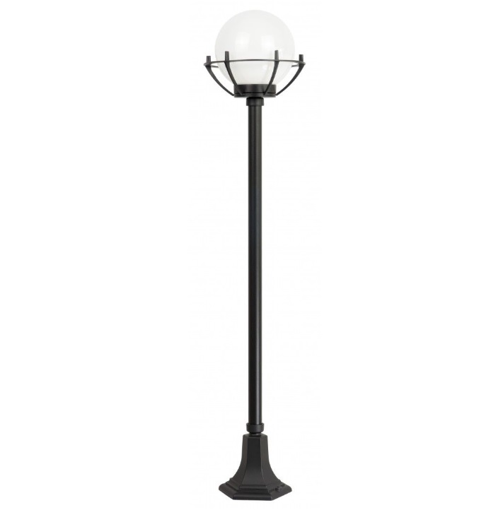 Czarna latarnia ogrodowa Kula z koszykiem IP43 - 152 cm