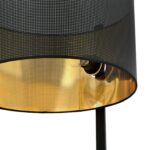 Czarno-złota lampa stojąca Estrella - klosz