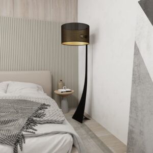 Czarno-złota lampa stojąca Estrella - nowoczesny design