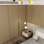 Czarno-złota lampa sufitowa na listwie Zen 3 - sypialnia