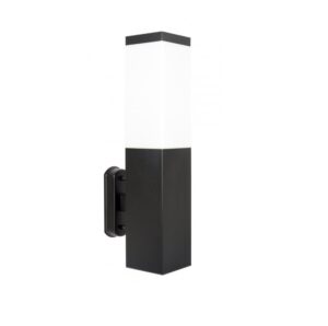 Czarny kinkiet elewacyjny Inox IP54 - kwadratowy