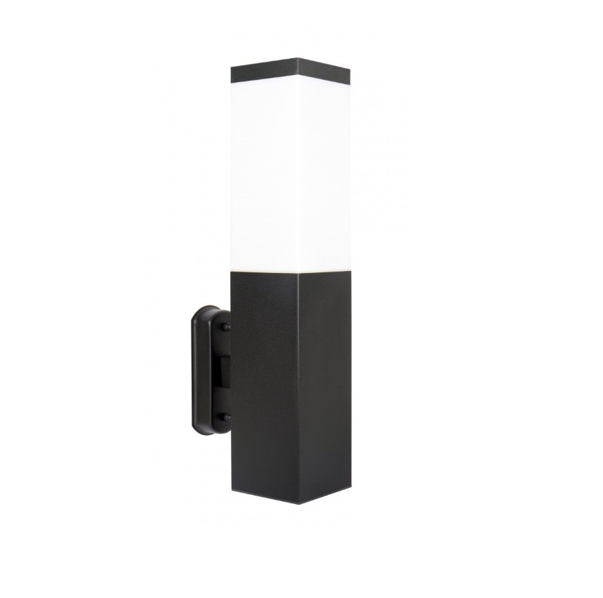Czarny kinkiet elewacyjny Inox IP54 - kwadratowy