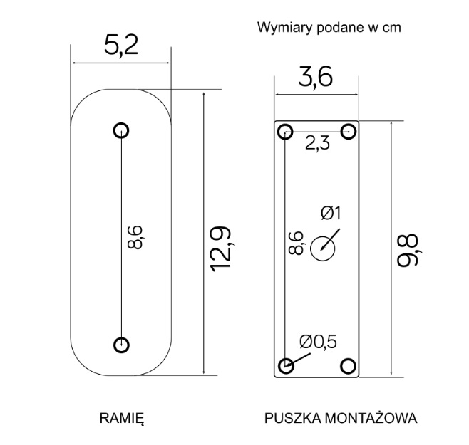 Czarny kinkiet elewacyjny Inox IP54 - mocowanie