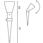 Czarny reflektorek dogruntowy Prit IP55 - ruchomy