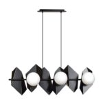 Designerska lampa wisząca Drifton 6 - czarna geometryczna rzeźba
