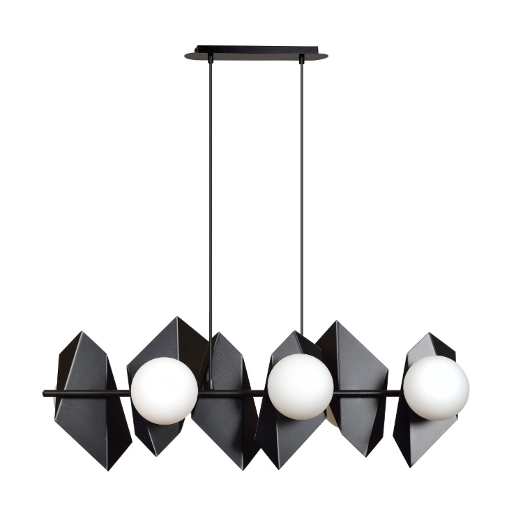 Designerska lampa wisząca Drifton 6 - czarna geometryczna rzeźba