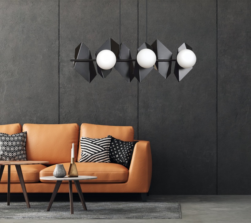 Designerska lampa wisząca do salonu Drifton 6 - czarna