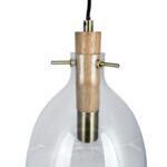 Drewniana lampa wisząca Bistro 30 - szklany klosz