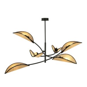 Duży rattanowy żyrandol Lotus 6 - styl boho