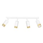 Elegancka biało-złota lampa na szynie Hiro 4 - reflektory