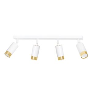 Elegancka biało-złota lampa na szynie Hiro 4 - reflektory