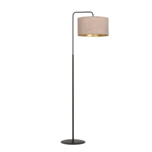 Elegancka lampa podłogowa Hilde - lekko różowy abażur