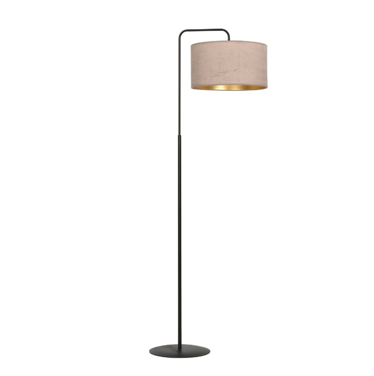 Elegancka lampa podłogowa Hilde - lekko różowy abażur