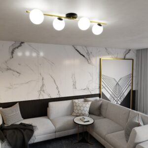 Elegancka lampa sufitowa Splendi 4 - czarno-złota