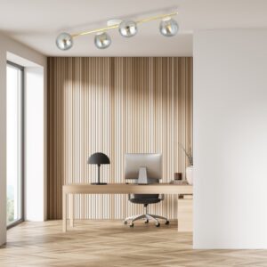 Elegancka lampa sufitowa Splendi 4 - złoto-szara