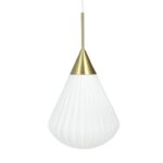 Elegancka lampa wisząca Ballon 33 - kropla z ryflowanego szkła