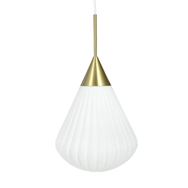 Elegancka lampa wisząca Ballon 33 - kropla z ryflowanego szkła