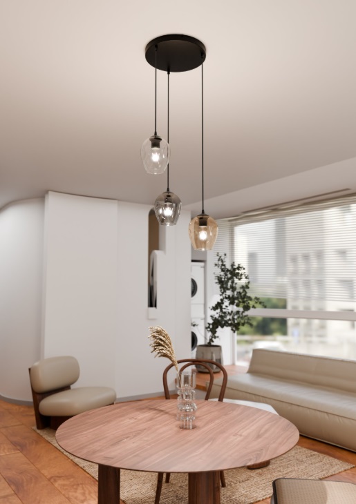 Kolorowa lampa do salonu Istar Premium Mix 3 - szklane klosze