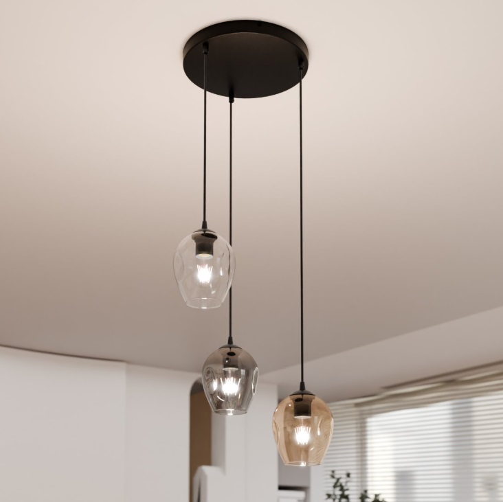 Kolorowa lampa nad stół Istar Premium Mix 3 - szklane klosze