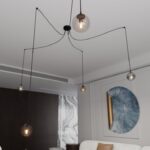 Kolorowa lampa wisząca Gigi 5 - żyrandol pająk do salonu