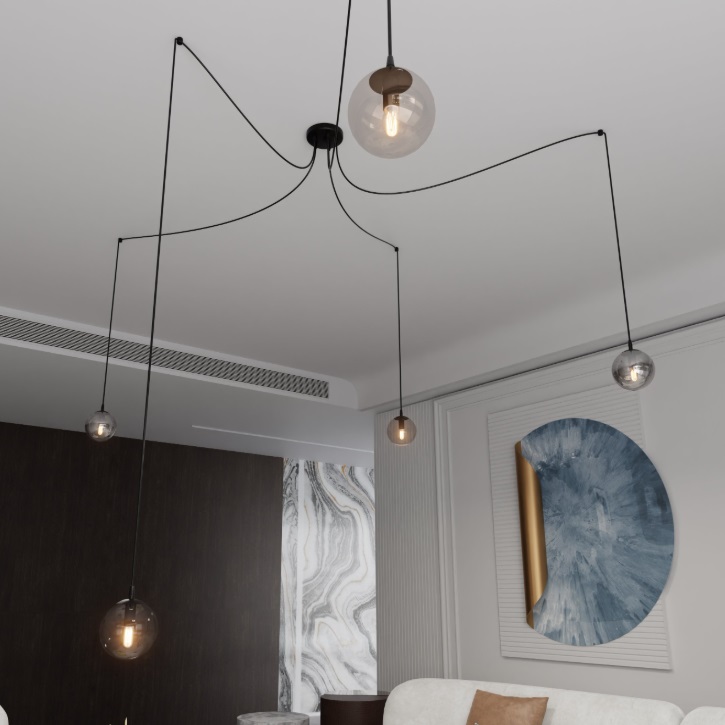 Kolorowa lampa wisząca Gigi 5 - żyrandol pająk do salonu