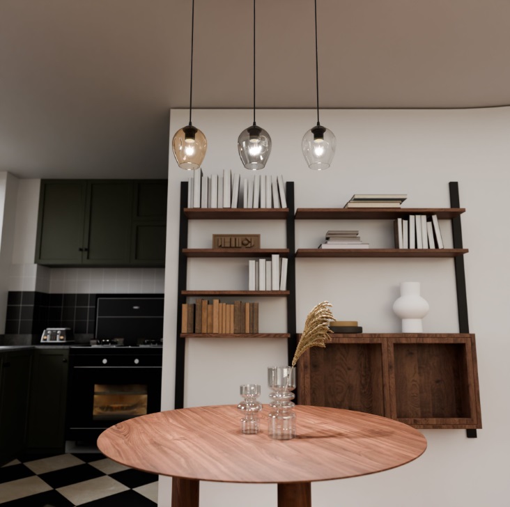 Kolorowa lampa wisząca Istar Premium 3 - aranżacja salonu