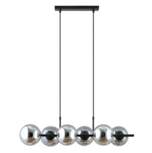Lampa elegancka nad stół Rory 6 - dymione szkło