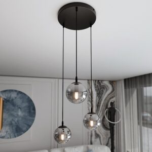 Lampa sufitowa wisząca Cosmo Premium 3 - grafitowe kule