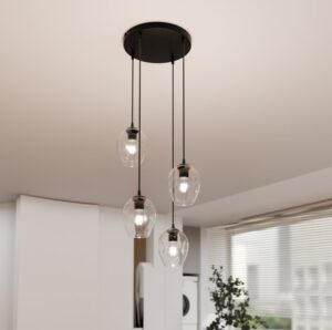 Lampa sufitowa wisząca nad stół Istar Premium 4 - transparentne klosze