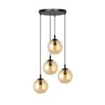 Lampa wisząca Cosmo Premium 4 - beżowe szkło