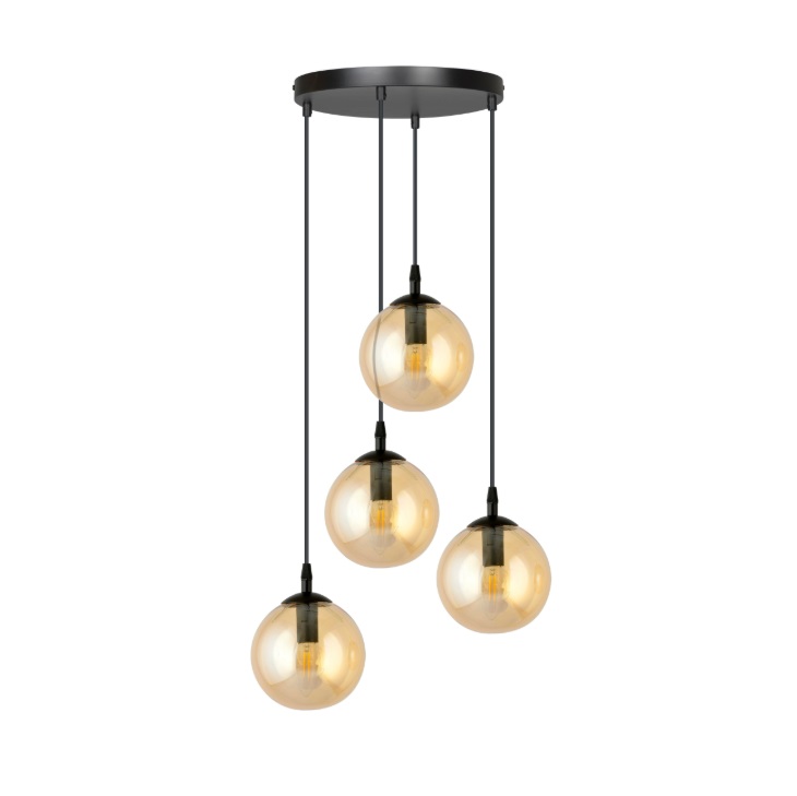 Lampa wisząca Cosmo Premium 4 - beżowe szkło