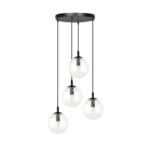 Lampa wisząca do jadalni Cosmo Premium 4 - przezroczyste klosze