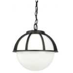 Lampa wisząca na ganek Kula z koszykiem 30 IP43 - czarna