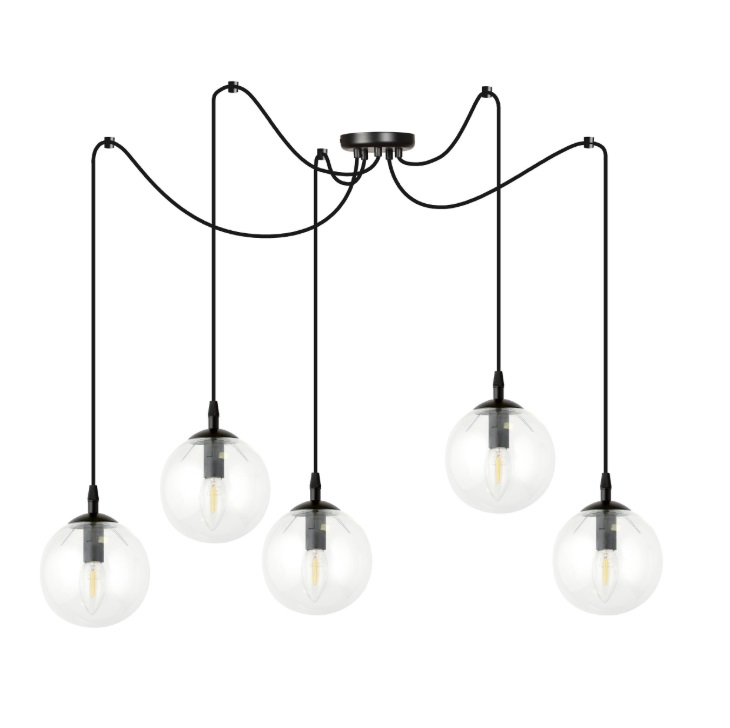 Lampa wisząca pająk Gigi 5 - bezbarwne kule