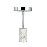 Marmurowa srebrna lampka stołowa Starlight - ładowana USB