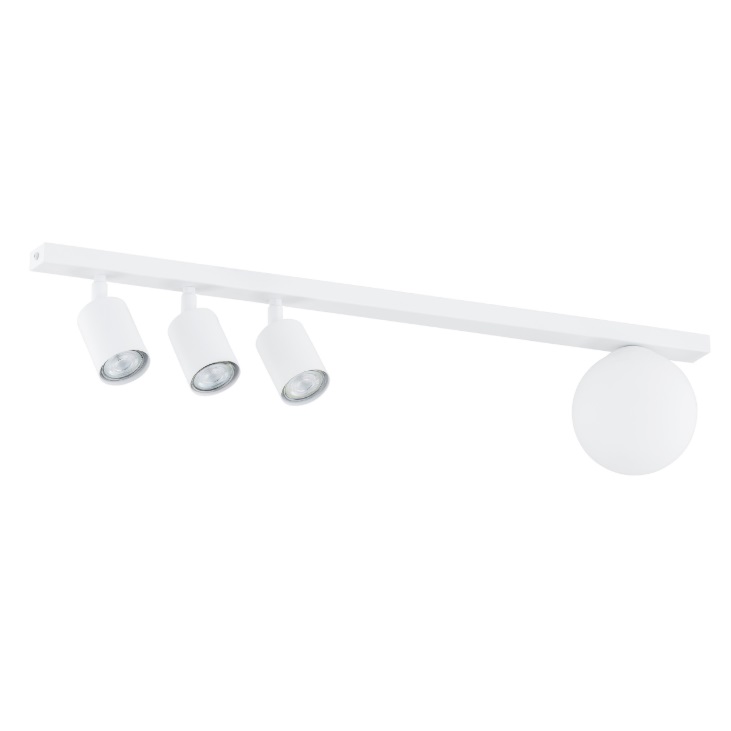 Nowoczesna lampa sufitowa Baster 4 - kula i 3 ruchome spoty
