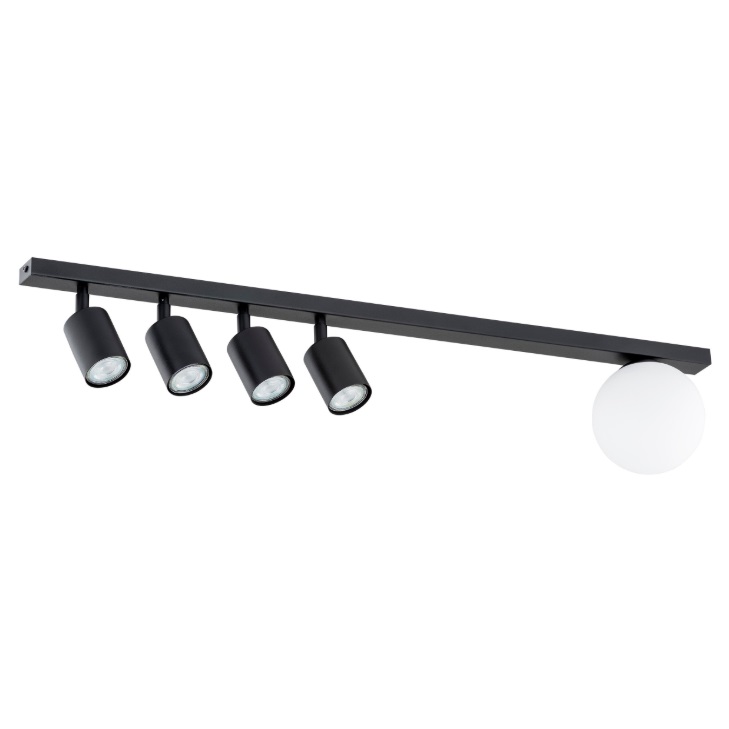 Nowoczesna lampa sufitowa Baster 5 - kula i 4 reflektory