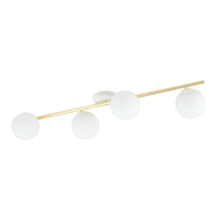 Podłużna lampa sufitowa Splendi 4 - złoto-biała
