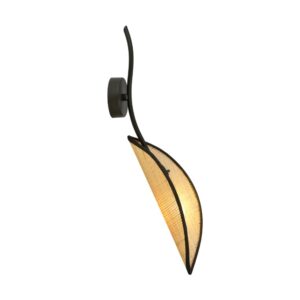 Rattanowy kinkiet Lotus Boho - beżowo-czarny