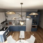 Rattanowy żyrandol do nad stół boho Lotus 6 - beżowy